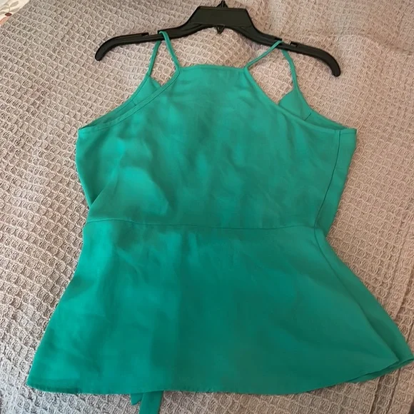Chelsea , green , Wrap spaghetti strap blouse - Picture 6 of 6